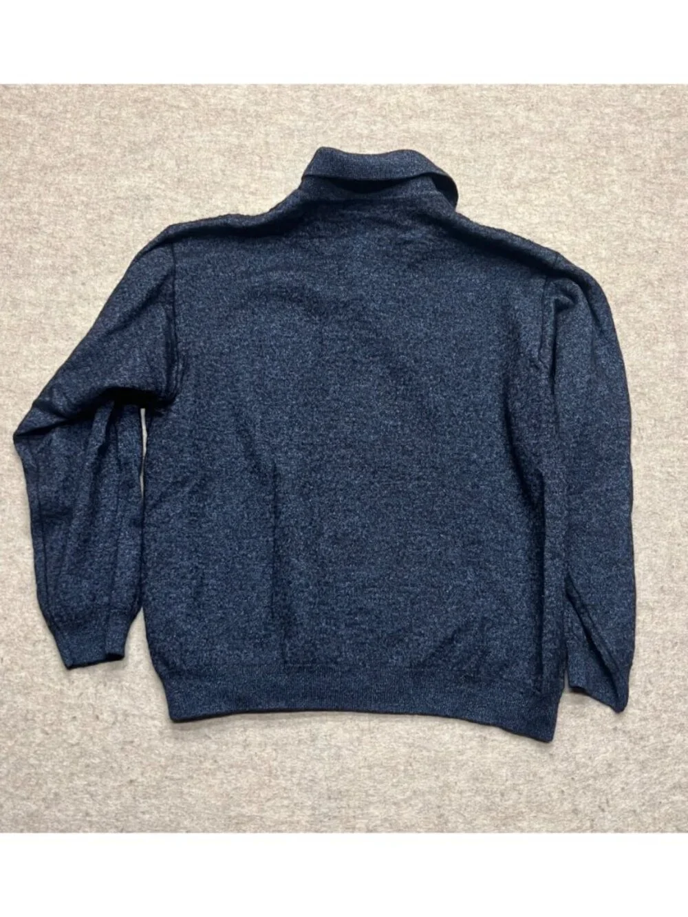 Vintage Pronto Uomo Blue Merino Wool Polo Sweater Solid Lightweight Medium Italy - Picture 6 of 10